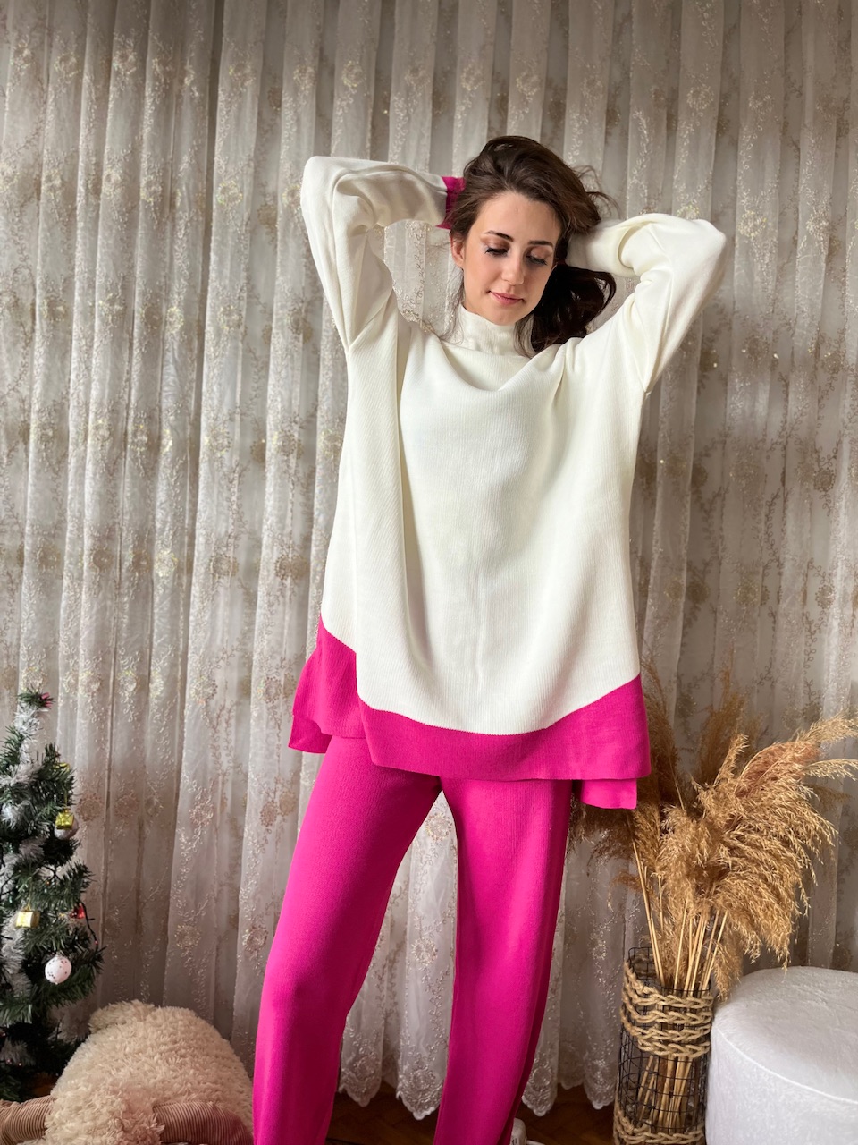 Triko Pembe & Ekru Takım